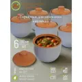 Горшочки для запекания в духовке, форма для выпечки, жульена, 0,7л ColorLife набор 6шт, керамика
