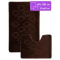 Комплект ковриков для ванной и туалета Vonaldi противоскользящий 60*100см и 50*60см, коричневый