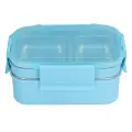 304 Stainless Steel Electric Lunch Box Double Layer Insulated with Compartment for Office School TravelBlue