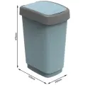 Мусорное ведро с крышкой для кухни, дома и офиса Rotho Swing Twist 25 литров