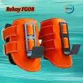 Гравитационные инверсионные ботинки крюки для ног на турник Rekoy FG08 из натуральной кожи, оранжевые