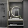 Зеркало Дафна 110*90 с нейтральной LED-подсветкой обрез справа взмах руки