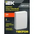 Щит распределительный IEK TEKFOR ЩРН-П-24, навесной, пластик, 24 модуля, 2 ряда, IP41, белый, дверь
