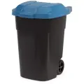 Бак для мусора Альтернатива, на колесах, 65 л, пластик, черно-синий