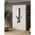 Шкаф распашной МебельЛэнд24 София РАХ - 6 МДФ Белый 120x50x270 для одежды трехдверный с зеркалом