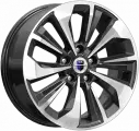 Литые диски K&K Авиор 7x17 5x114,3 ET40 dia 66,1 алмаз черный Россия (цвет: черный+полировка)