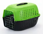 Авиа переноска для домашних животных Чистый котик 48,5х32х30 см, нержавеющая сталь, зеленый