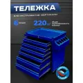 Инструментальная тележка на колесах передвижная Вертикаль, синяя