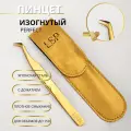 Пинцет LSP для наращивания ресниц плавный Perfect-S золотой