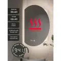 Зеркало-шкаф Дафна 80*60 c нейтральной LED-подсветкой, петли слева, часы, подогрев