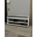 Банкетка обувница в прихожую, 100х35х45см, с ящиком для хранения, серый