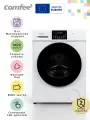Стиральная машина Comfee CFP03W80B/W-RU, 8 кг, функция пар, отжим 1400 об/мин, 12 программ, инвертор, сенсорный дисплей