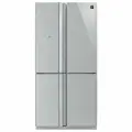 Холодильник Sharp SJ-FS97V-SL, серебристый/безрамочное стекло