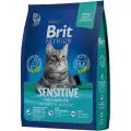 Корм Brit Premium Cat Sensitive для взрослых кошек с чувствительным пищеварением, с ягненком и индейкой 8 кг