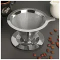 Воронка-дриппер для заваривания кофе V60, 12×8 см, 304 нержавеющая сталь