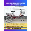 Трехколесный велосипед для взрослых N20 седло со Спинкой красный