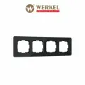 Рамка из стекла на 4 поста Werkel Elite W0042448, цвет черный