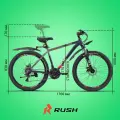 Велосипед алюминиевый горный дисковый 26 рост 160-175см 21 скорость серый рама 18 велик переключатель SHIMANO скоростной 26 взрослый RUSH HOUR NS 650
