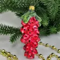 Irena-Co елочная игрушка, стекло Красная смородина (10х4х4см)