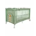 Манеж кровать детский JOVOLA AMICO, для новорожденных с матрасом и москитной сеткой, складной, 2 уровня, зеленый