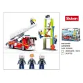 Конструктор пластиковый Пожарная машина+фигурки, 343 дет. Sluban M38-B0966 (16)