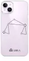 Прозрачный силиконовый чехол MustHaveCase для iPhone 14 с кристаллами Lux Знак зодиака Весы Libra для Айфон 14