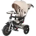 Трехколесный велосипед TechTeam Luxury, с ручкой и музыкальной панелью, бежевый