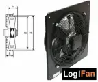 Вентилятор осевой Logifan на квадратной пластине Серия YWF-4Е 500B
