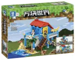 Конструктор Zhe Gao Дом с пляжем (3 в 1) Майнкрафт 536 деталей 3 минифигурки QL0581