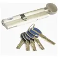 Цилиндровый механизм (личинка для замка)с перфорированными ключами. ключ-вертушка CW60/50 (110mm) SN (Матовый никель) MSM
