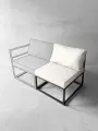 Диван составной мягкий удобный для отдыха, уличный, на балкон, веранду, лофт, минимализм, Композит кожзам белый 1 секция