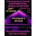 Бахрома Светодиодная розовая С белой 50метров