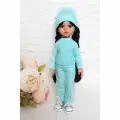 Комплект одежды и обуви для кукол Paola Reina 32 см (костюм, шапка, кеды), бирюзовый, серый