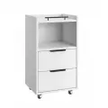 Тумба мобильная Compass К-30, 40.4х72х35, с двумя ящиками, белый структурный/меренга