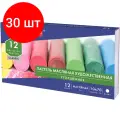 Комплект 30 шт, Пастель масляная художественная BRAUBERG ART CLASSIC, утолщенная, 12 цветов, круглое сечение, 181450