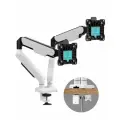 Крепление ONKRON G250 для двух мониторов 13-32 настольное, 2 по 9 кг, черно-белый