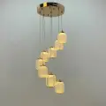 Подвесная светодиодная люстра золотая, регулируемая высота, дизайнерский светильник, LED, 96W