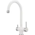 Смеситель для кухни под фильтр с краном для питьевой воды (2в1) Milacio Ultra ( MCU.554.WH ) белый