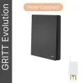 Беспроводной выключатель GRITT Evolution 1кл. антрацит комплект: 1 выкл, 1 реле 500Вт EV231110BL