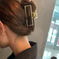 Заколка краб для волос /заколка женская/краб для волос/металлическая прямоугольная/золотистая