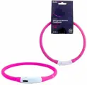 RICHI Светящийся силиконовый ошейник с USB зарядкой, для собак, M–50 см, розовый