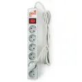 Сетевой фильтр Power Cube SPG(5+1)-B-10, 6 розеток, с/з, 10А / 2200 Вт 6 3 м 0.75 кв. мм 373 мм 52 мм 41 мм серый