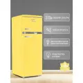 Холодильник TESLER RT-215 YELLOW, 128л, двухкамерный, А+, морозильная камера сверху, ретро-стиль