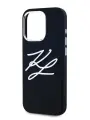 Lagerfeld для iPhone 15 Pro Max чехол Liquid Silicone Metal Logo Initials Hard Black