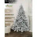 Елка искусственная новогодняя литая+ПВХ заснеженная 210см, ель для помещений, Империя Ёлок