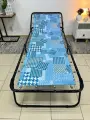 Раскладушка взрослая усиленная Надин-1/стальной каркас/силовая ткань на пружинах/ подголовник/ 75х195см/ до 120 кг