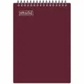 Attache Блокнот А4, 80 л, гребень, клетка, пластик, бордовый с тиснением
