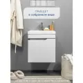 Тумба с раковиной в ванную Fresco50, умывальник в комплекте, с дверцей, белый глянец + бетон метрополитен