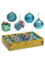 Набор новогодних шаров S166 Новогодний переполох голубые (