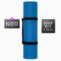 Коврик спортивный для йоги и фитнеса ActiveBoost 200x80x1,5 см, синий